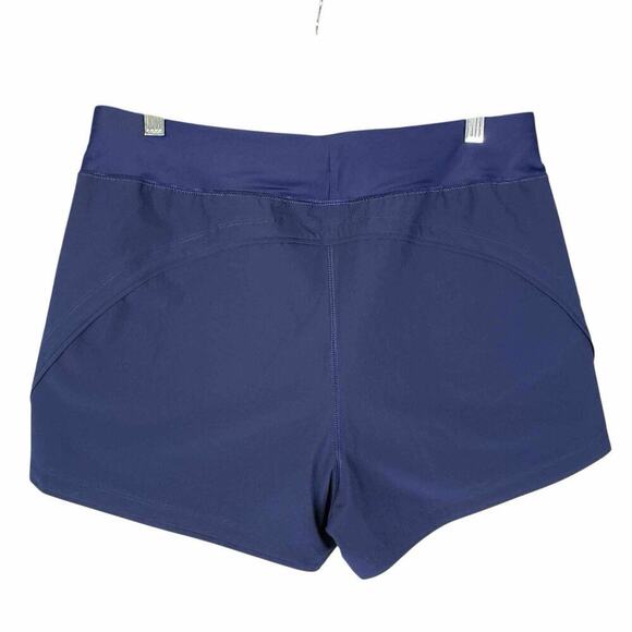 Lands End Swim Shorts Women's Size 10 Solid Navy Blue Pull On Stretch - Picture 3 of 9